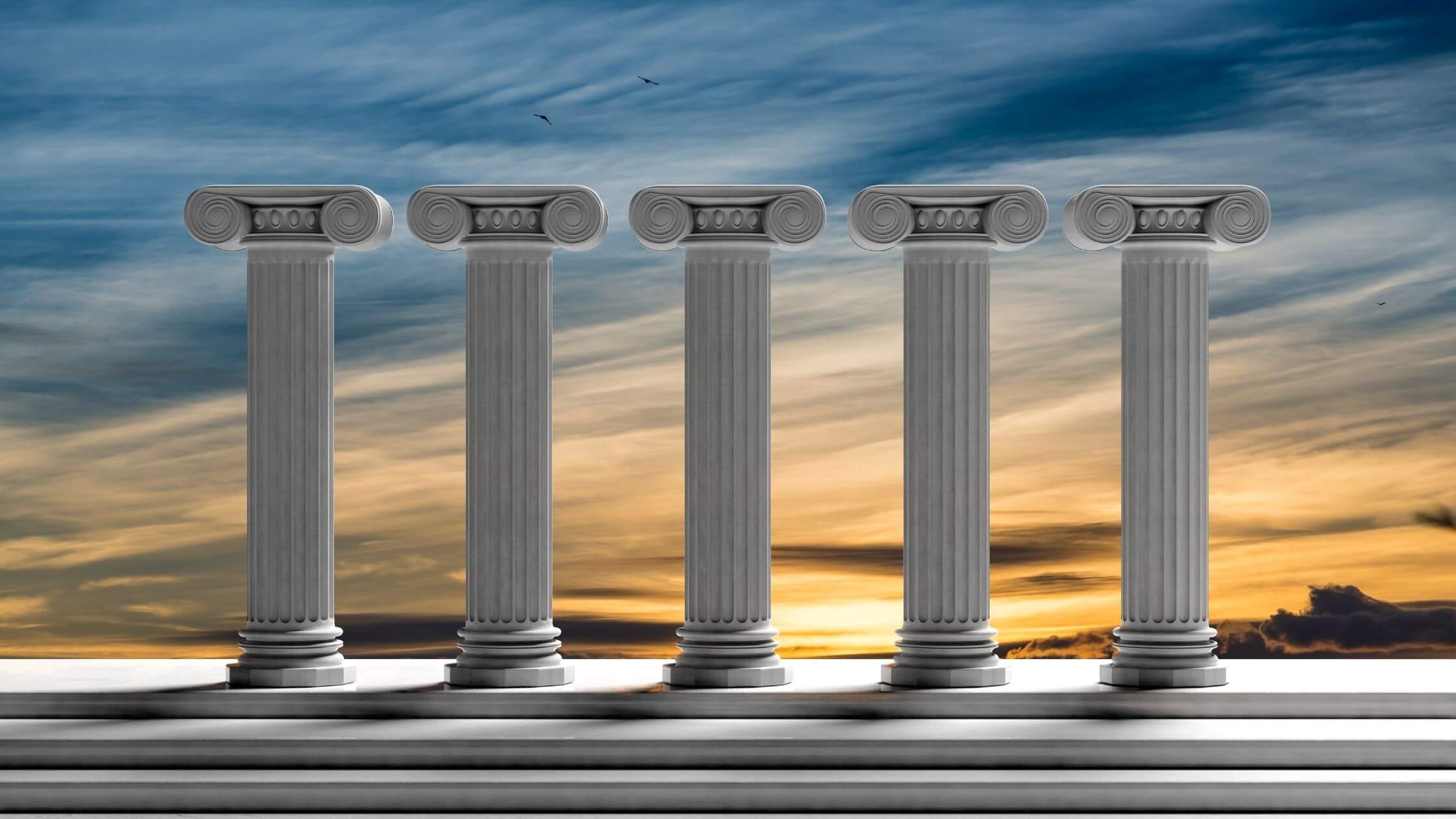 greek pillars representing the content pillars for social media